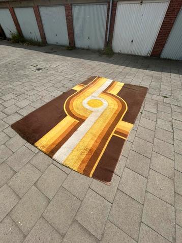 Vintage space age XL 3x2m tapijt geel beschikbaar voor biedingen