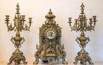 Schouwgarnituur in messing., Antiek en Kunst, Ophalen