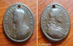 18e eeuwse christelijke medaille Met Jezus en Maria, Verzamelen, Overige typen, Gebruikt, Christendom | Katholiek, Verzenden
