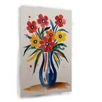Fleurs aquarellées dans un vase Peinture sur verre 100x150cm, 75 cm ou plus, Envoi, Création originale, 125 cm ou plus