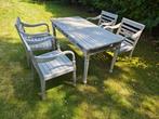 Teak tafel + 4 x stoel - zeer goede staat, 4 zitplaatsen, Teakhout, Ophalen of Verzenden, Tuinset