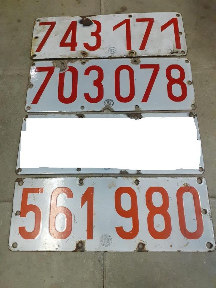 Plaques d'immatriculation en émail Belgique (3 pl encore), Collections, Collections Autre, Utilisé, Enlèvement ou Envoi