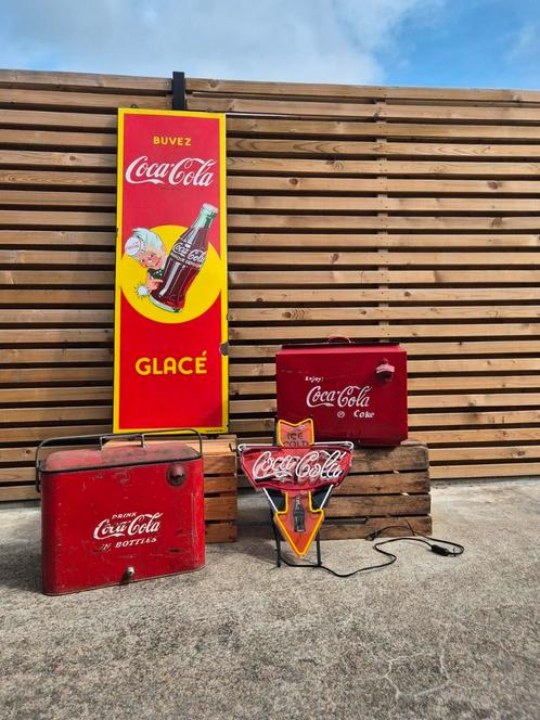 Coca-cola emaillebord, koelboxen. Unieke verzameling!, Verzamelen, Merken en Reclamevoorwerpen, Ophalen