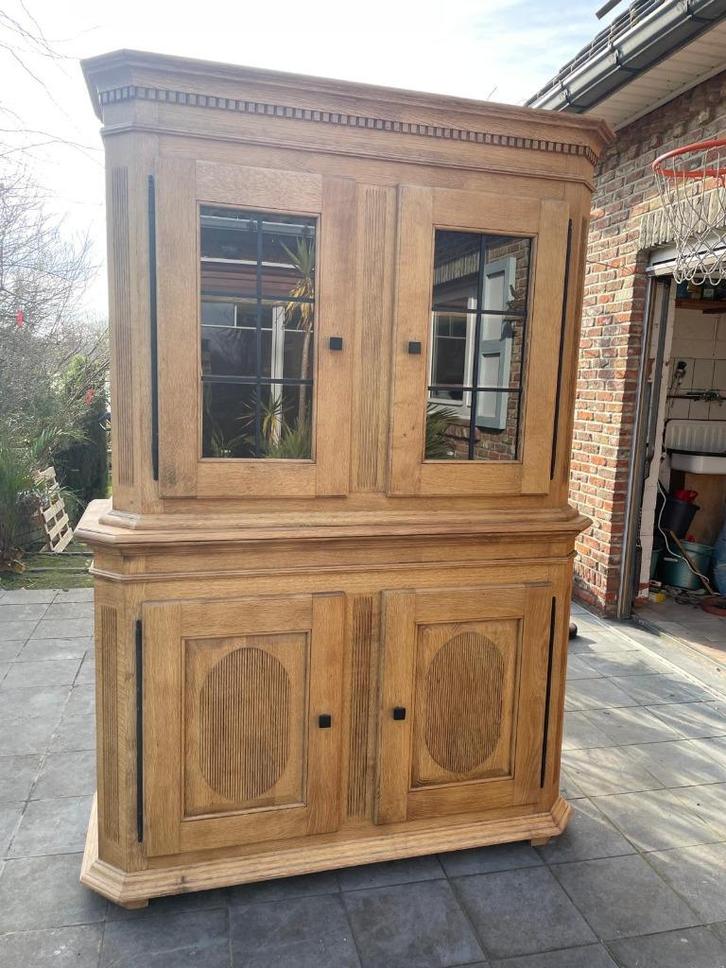 Buffetkast en dressoir, Huis en Inrichting, Kasten | Dressoirs, Gebruikt, Met lade(s), Met deur(en), Eikenhout, Glas, Ophalen