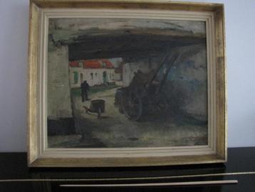 Hoeve - olieverfschilderij op doek - 1944 - Tilleux Joseph
