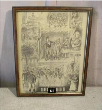 Belle gravure ancienne - Kermesse - 32x26, Enlèvement ou Envoi