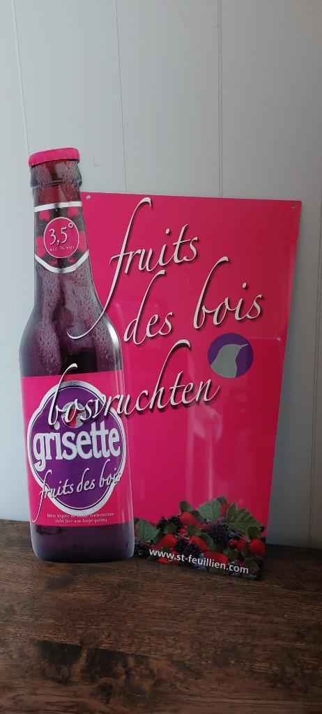 Metalen reclamebord Grisette fruit des bois, Verzamelen, Biermerken, Nieuw, Reclamebord, Plaat of Schild, Overige merken, Verzenden