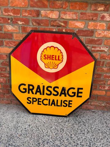 Paque emaillee shell originale reclamebord, Enlèvement, Comme neuf