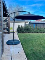 Zweefparasol zwart 3m met betonnen voettegels, Ophalen, Zweefparasol