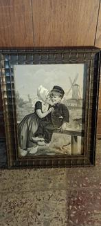 Sentimenteel vintage Nederlands borduurwerk, 26x32, n238, Ophalen of Verzenden, Gebruikt, Handborduren, Overige typen