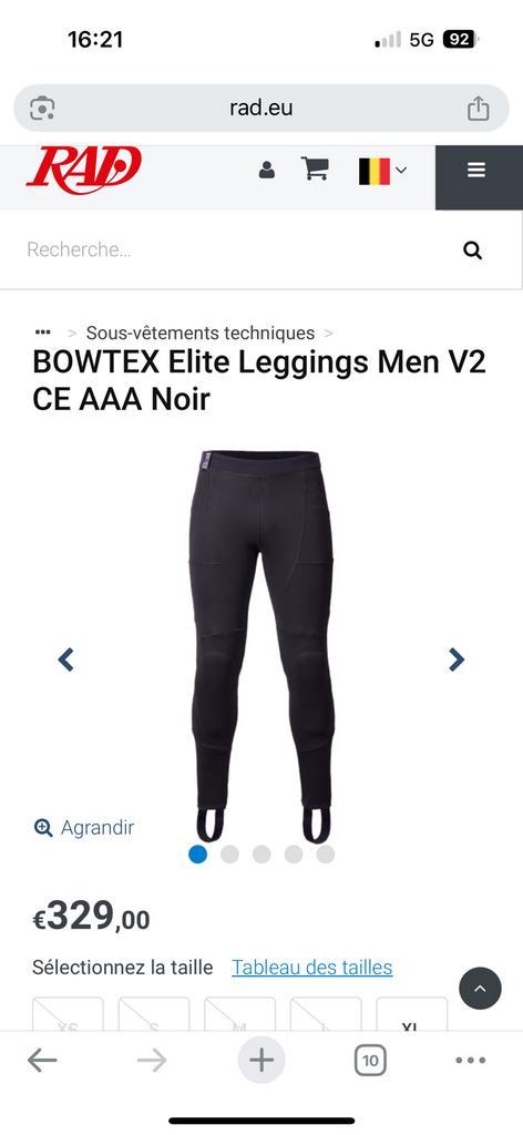 BOWTEX Elite Leggings Men V2 CE AAA Noir, Motoren, Accessoires | Overige, Zo goed als nieuw, Ophalen