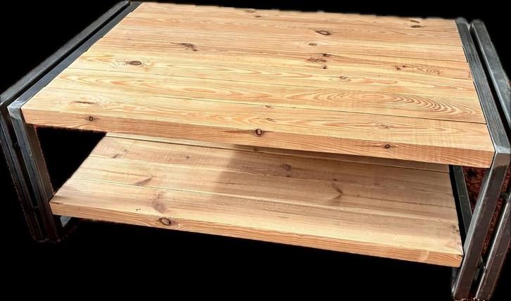 Artisanaal handgemaakte salontafel, Huis en Inrichting, Tafels | Salontafels, Zo goed als nieuw, Minder dan 50 cm, 50 tot 100 cm