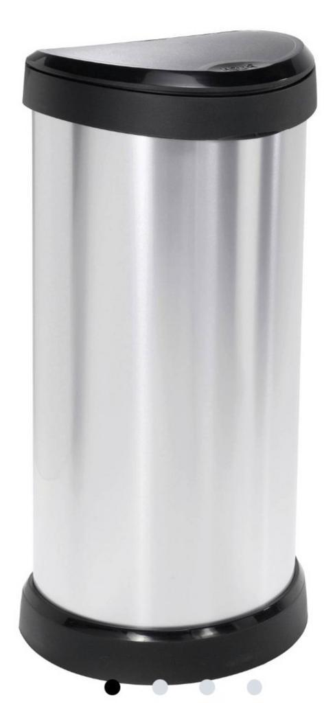 Poubelle déco CURVER METALLIC's 40L Push, Maison & Meubles, Accessoires pour la Maison | Poubelles, Utilisé, Synthétique, 50 à 75 cm