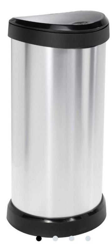 Poubelle déco CURVER METALLIC's 40L Push, Maison & Meubles, Synthétique, Enlèvement, Utilisé, 50 à 75 cm