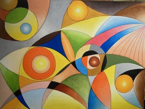 OLIEVERFSCHILDERWERK KLEURENPALET 6, Antiek en Kunst, Kunst | Schilderijen | Klassiek, Ophalen
