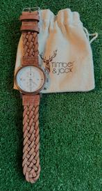 Timber & Jack herenhorloge, Leer, Staal, Polshorloge, Zo goed als nieuw