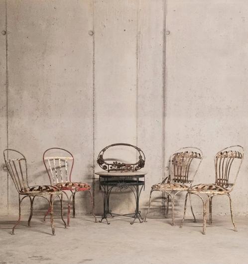 Chaises de jardin vintage par Francois Carre France 1950, Antiquités & Art, Antiquités | Meubles | Chaises & Canapés, Enlèvement ou Envoi