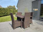 Tuinset met 4 stoelen , winter en zomersterk, Enlèvement, Utilisé, Salons de jardin
