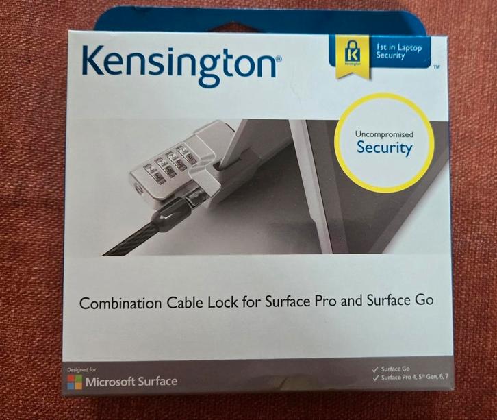 Kensington Surface Pro combinatiebeveiligingskabel, Computers en Software, Pc- en Netwerkkabels, Nieuw, Ophalen of Verzenden
