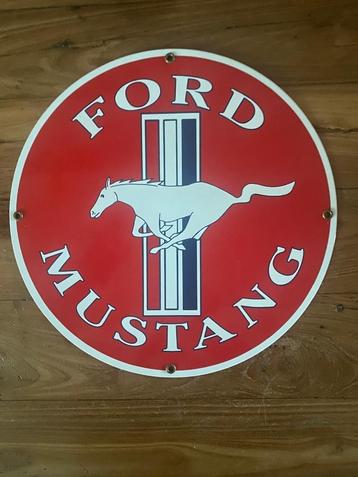 Mooi emaille bord van Ford Mustang beschikbaar voor biedingen