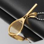 Collier pendentif raquette de tennis chaîne en acier titane, Envoi, Neuf