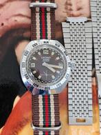 Vintage horloge Crones, skindiver, duikhorloge, Overige merken, Staal, Gebruikt, Staal