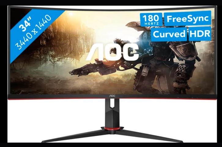AOC 34” monitor, Computers en Software, Monitoren, Zo goed als nieuw, Ultrawide, HD, Ophalen of Verzenden