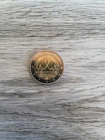 Zeldzame 2€ munt kom op tegen kanker beschikbaar voor biedingen