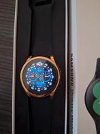 Samsung galaxy watch 4 met gouden screencover, Comme neuf, Noir, Samsung Galaxy Watch, Enlèvement
