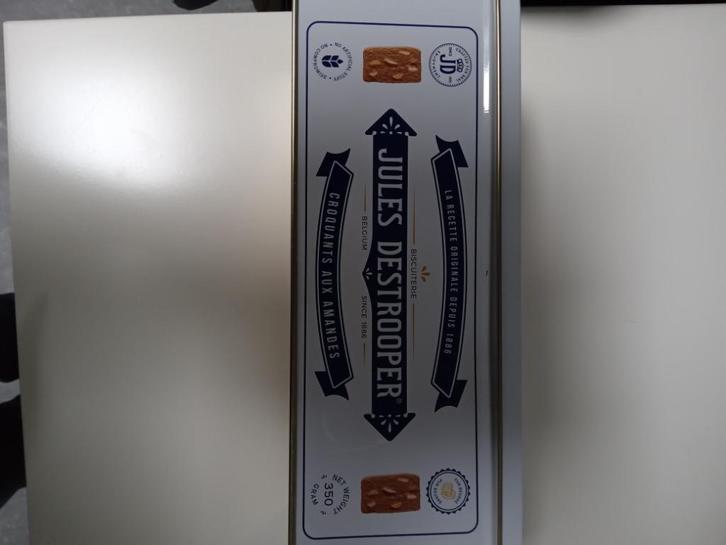 koekendoos in blik jules de strooper, Verzamelen, Blikken, Gebruikt, Koek(jes), Overige merken, Ophalen of Verzenden