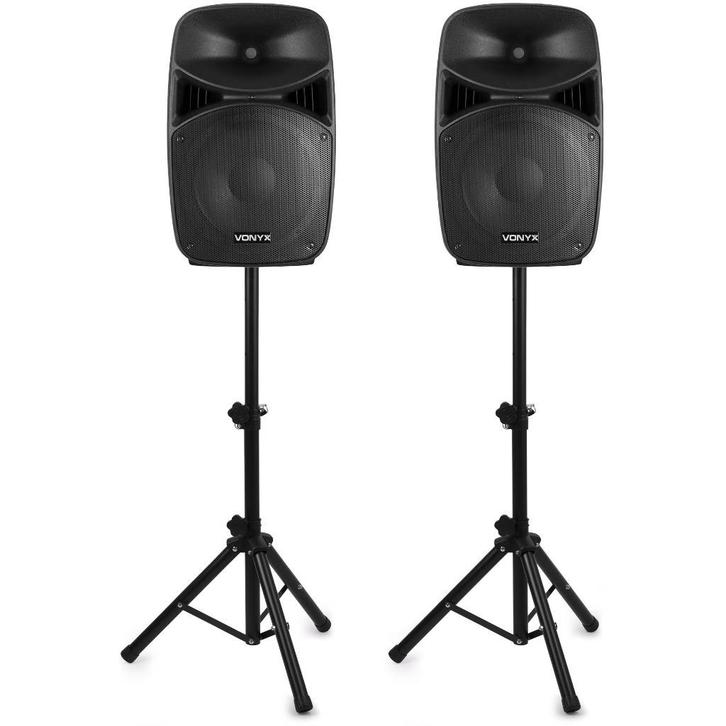 Vonyx VPS152A 15" actieve speakerset, Audio, Tv en Foto, Luidsprekerboxen, Zo goed als nieuw, 120 watt of meer, Ophalen