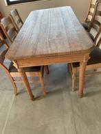 Gezandstraalde eettafel en 6 stoelen, Huis en Inrichting, Ophalen, Zo goed als nieuw