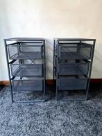 twee metalen opbergrekjes, Ophalen, Minder dan 50 cm, 3 of 4 laden, Minder dan 100 cm