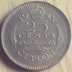 CEYLON: 25 CENT 1943 KM 115 1 Jr. -Typ UNC, Postzegels en Munten, Ophalen of Verzenden, Zuid-Azië, Losse munt