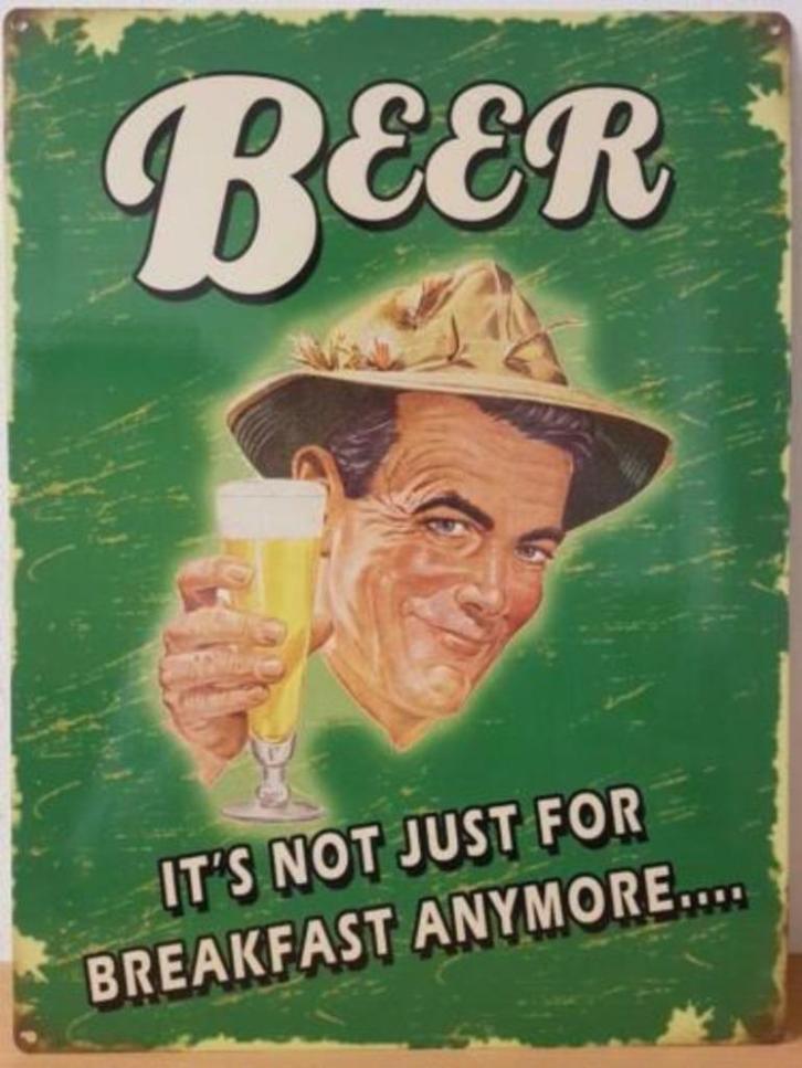 Metalen vintage look wandplaat man cave beer bier, Verzamelen, Merken en Reclamevoorwerpen, Nieuw, Reclamebord, Ophalen of Verzenden