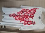 T-shirt Ulla Pupkin blanc/fleurs rouges Taille54/56, Comme neuf, Chemise ou Top, Enlèvement ou Envoi, Blanc
