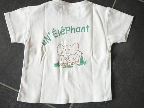 Orchestra beige T-shirt met een grote olifant, Kinderen en Baby's, Babykleding | Maat 74, Gebruikt, Jongetje of Meisje, Shirtje of Longsleeve