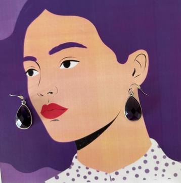 Purple drop earrings  beschikbaar voor biedingen