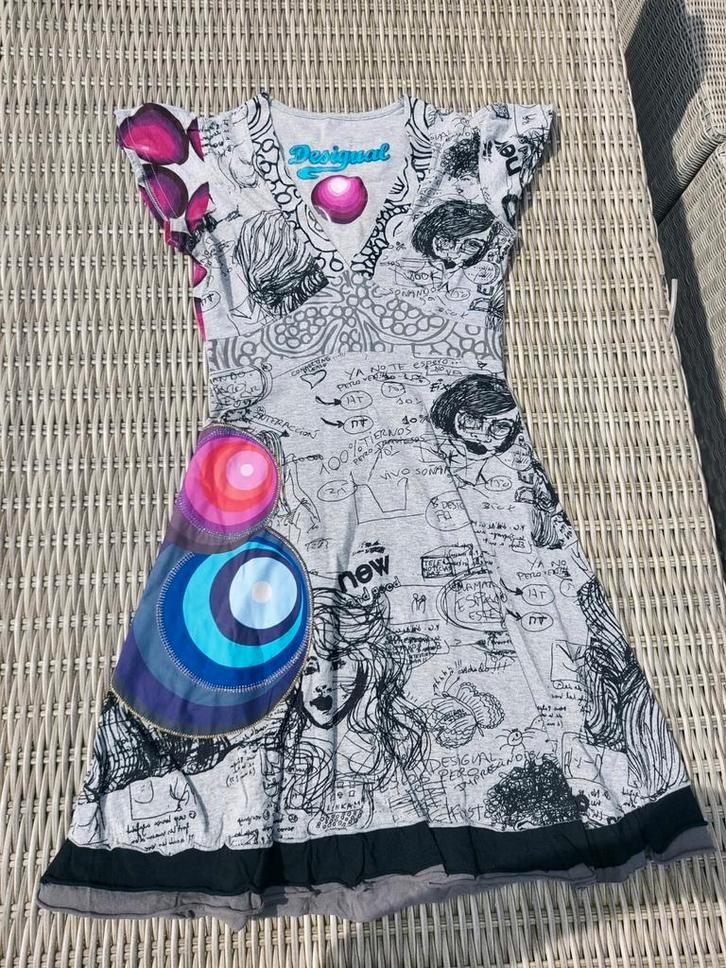 Y2K Desigual Jurk - Uniek, Vintage, Artsy, Kleding | Dames, Jurken, Zo goed als nieuw, Maat 36 (S), Ophalen of Verzenden