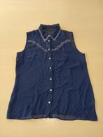 Donkerblauwe doorschijnende bloes, maat 36, Atmosphere, Blauw, Ophalen of Verzenden, Maat 36 (S)