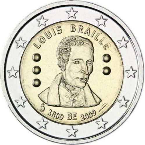 België 2 Euro 2009 200e Geboortedag van Louis Braille, Timbres & Monnaies, Monnaies | Europe | Monnaies euro, 2 euros, Belgique