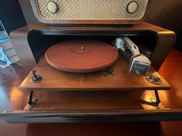 La Voix de Son Maître elektische grammofoon, Audio, Tv en Foto, Platenspelers, Gebruikt, Platenspeler, Thorens, Pitch-regelaar