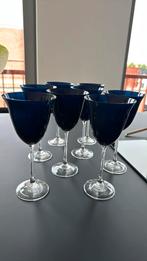 8 blauwe wijnglazen - nieuw, Ophalen of Verzenden