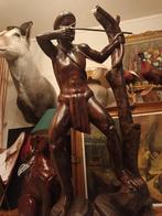 Beeld  boogschutter , xxl 1,63m , ebbenhout, zeer mooi, Antiek en Kunst, Kunst | Beelden en Houtsnijwerken, Ophalen