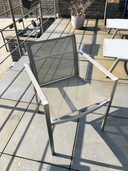 Royal Botania Ozon stoelen (6 stuks), Tuin en Terras, Tuinstoelen, Zo goed als nieuw, Rvs, Stapelbaar, Ophalen