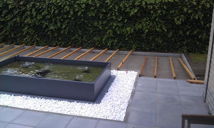 design vijverbak opbouw polyster vezelversterkt 250x140x35, Tuin en Terras, Vijvers, Gebruikt, Ophalen