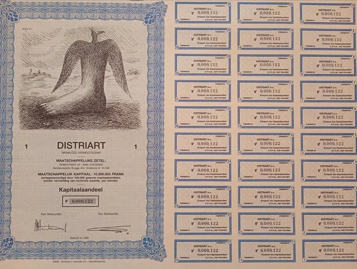 Belgische kunst: Topor voor distri art, Antiek en Kunst, Kunst | Etsen en Gravures, Ophalen of Verzenden