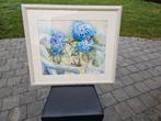 Aquarel Hortensias, Antiek en Kunst, Ophalen