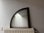 Retro halfronde wandspiegel  – zwart met spiegelrand, Ophalen, Zo goed als nieuw