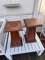 Twee houten sokkels te koop jaren 40, 50, Minder dan 55 cm, Gebruikt, Vierkant, Hout